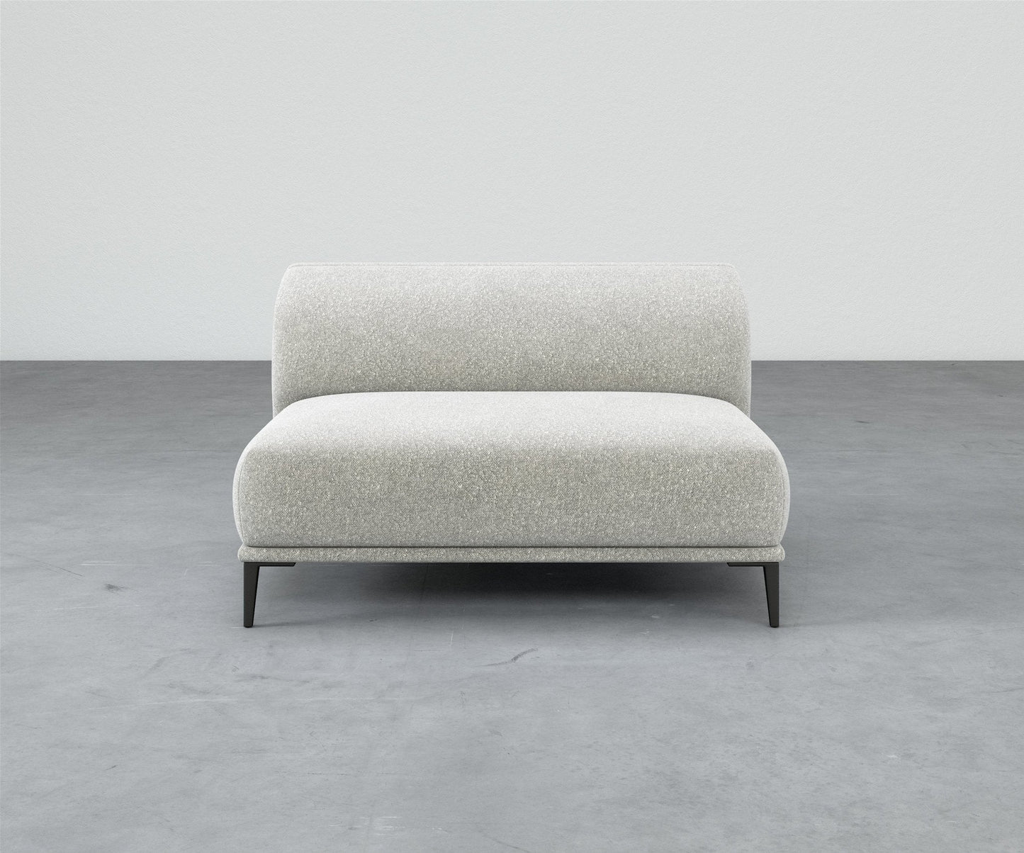 Formal Mallo Armless Loveseat - Modular Component #base_metal-stiletto-legs