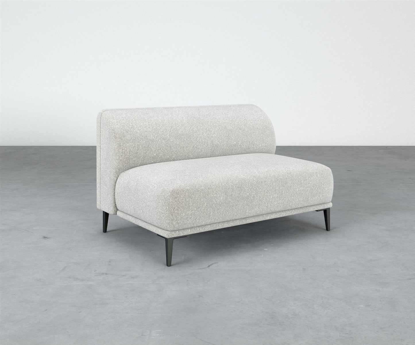 Formal Mallo Armless Loveseat - Modular Component #base_metal-stiletto-legs
