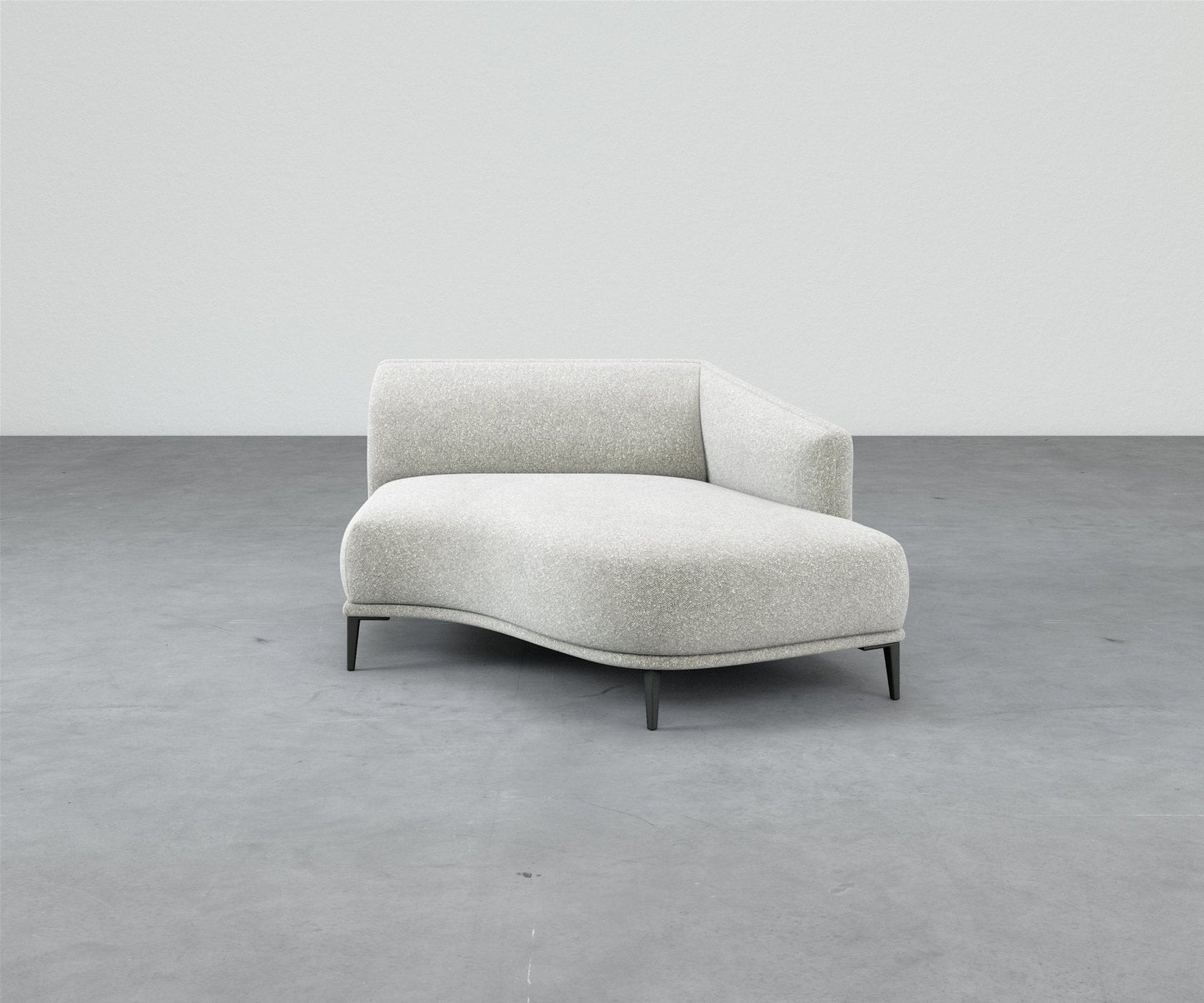 Formal Mallo Chaise - Modular Component #base_metal-stiletto-legs