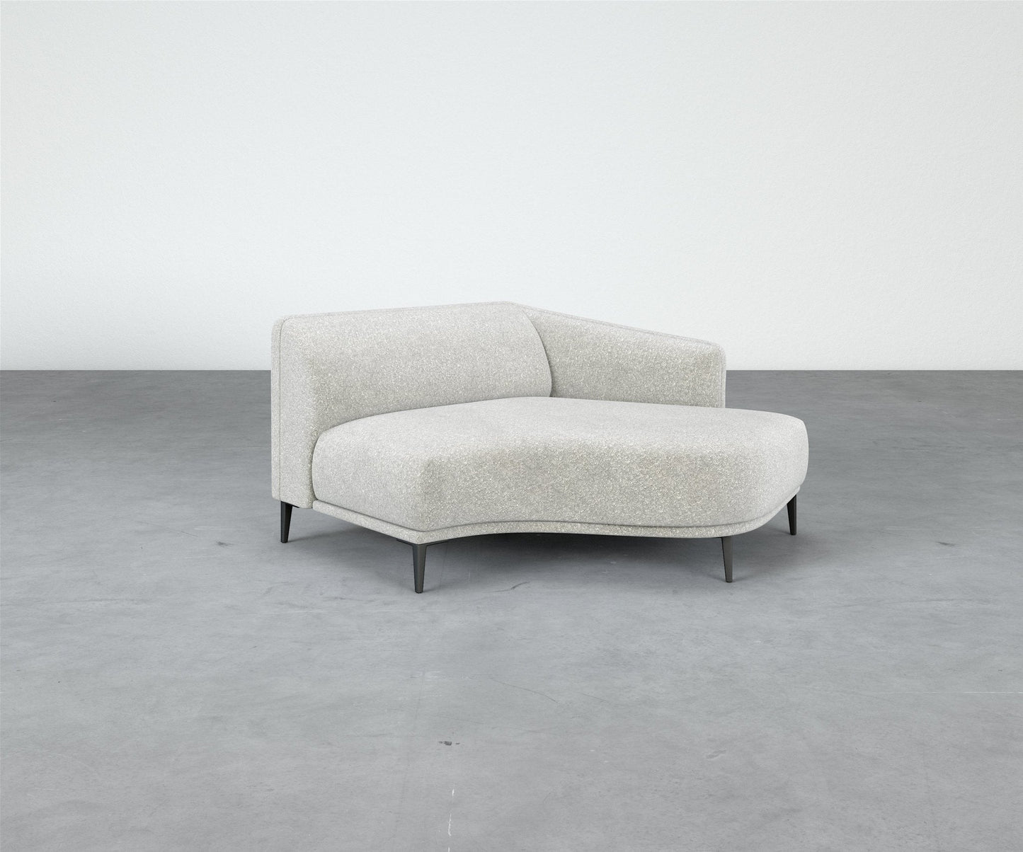 Formal Mallo Chaise - Modular Component #base_metal-stiletto-legs