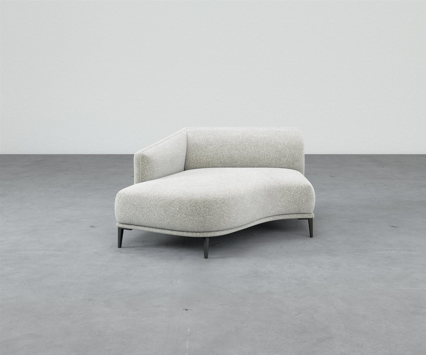 Formal Mallo Chaise - Modular Component #base_metal-stiletto-legs