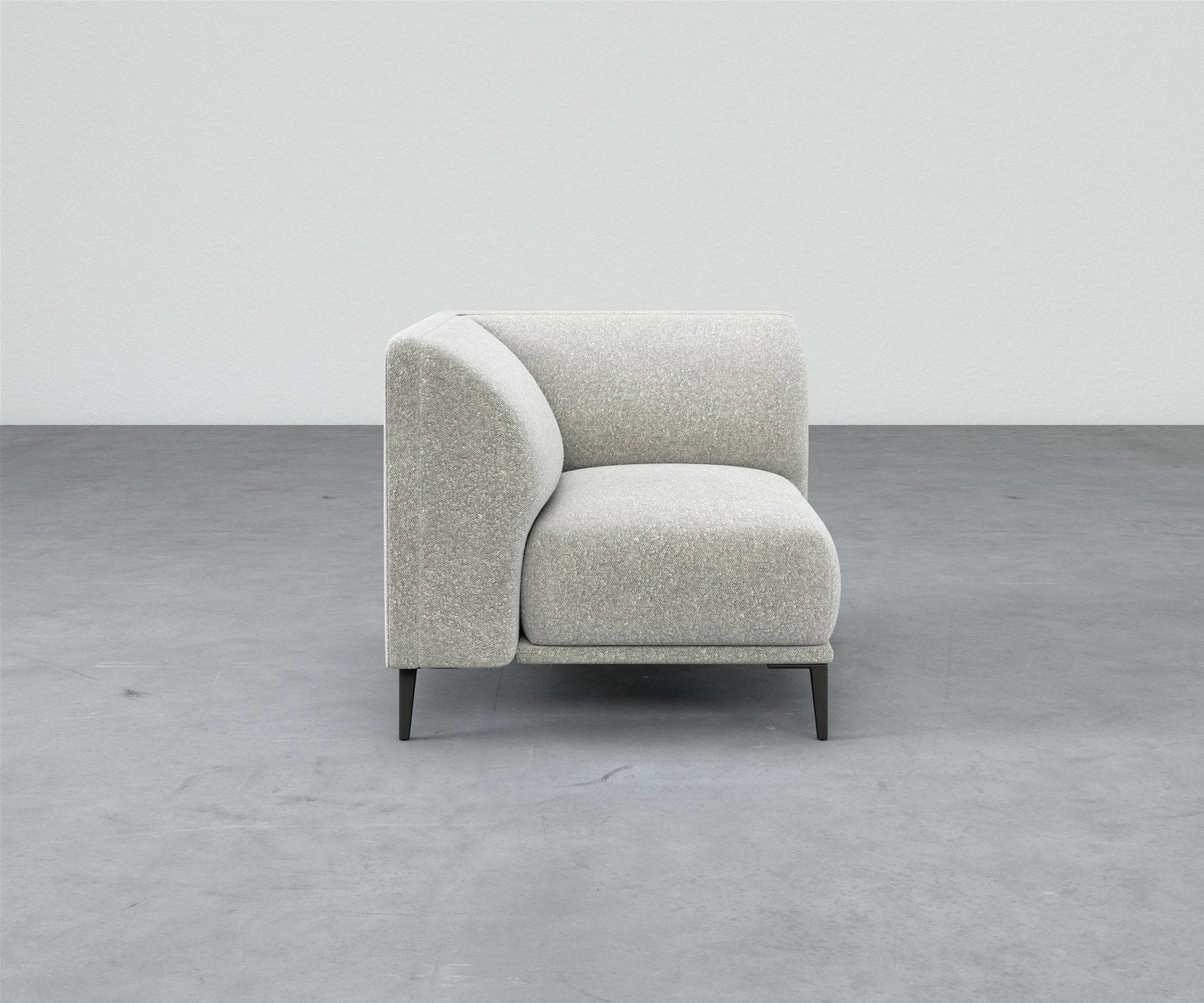 Formal Mallo Corner Chair - Modular Component #base_metal-stiletto-legs