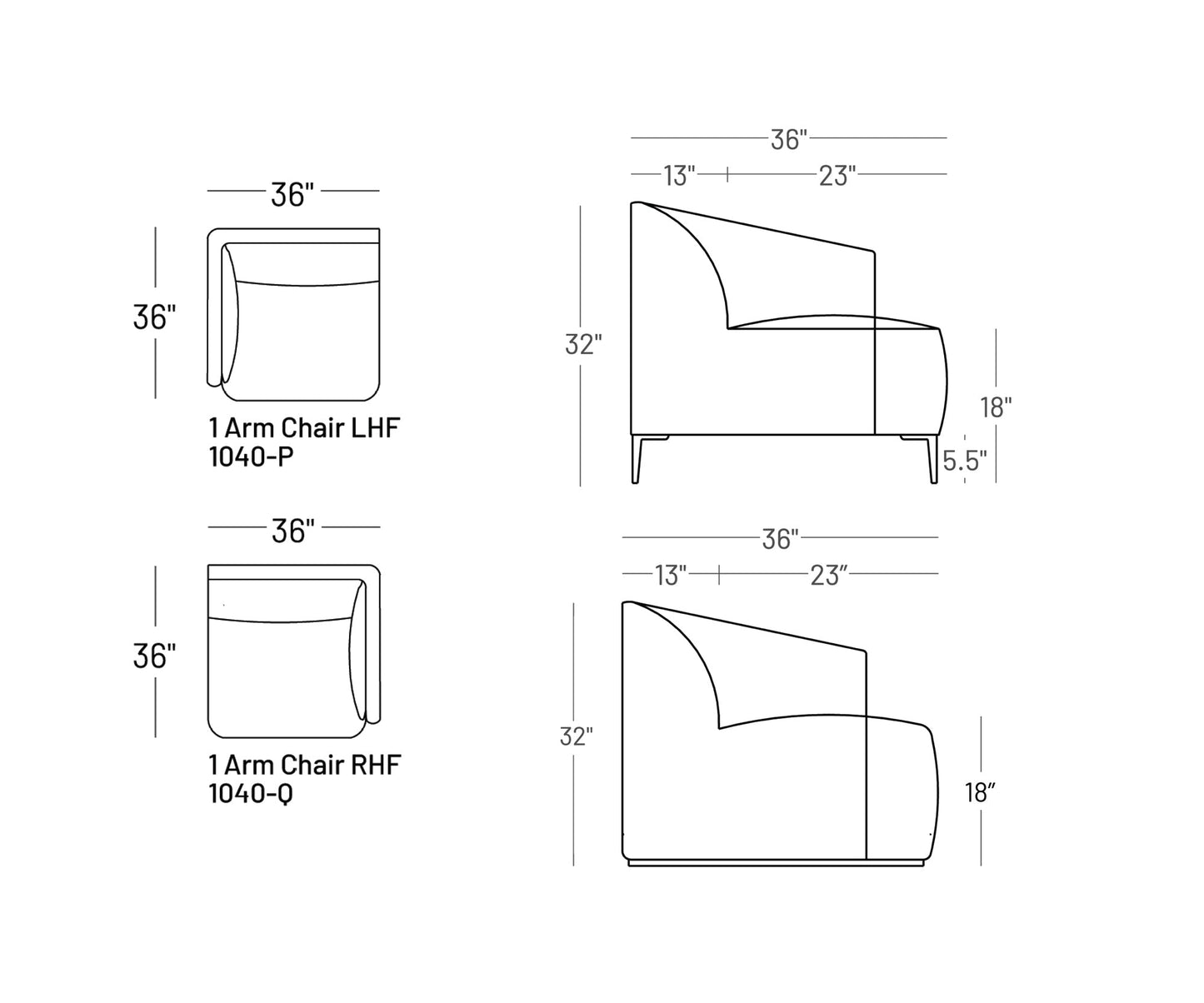 Formal Mallo One - Arm Chair - Modular Component