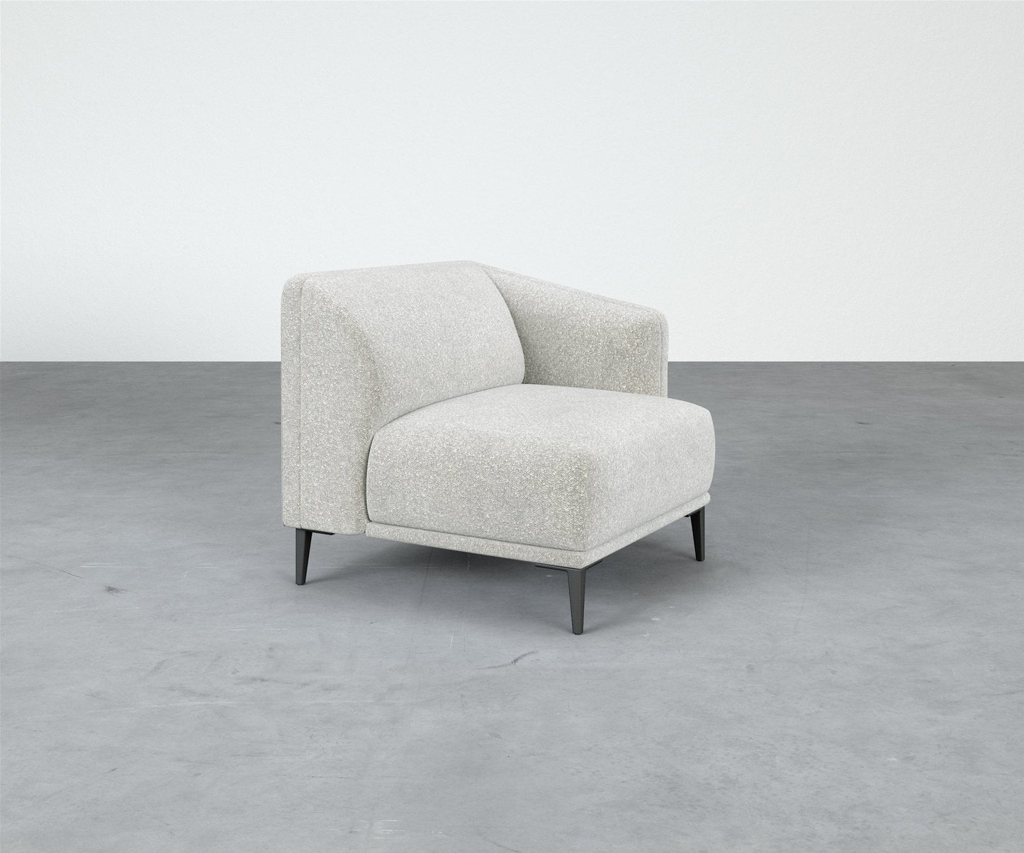 Formal Mallo One-Arm Chair - Modular Component #base_metal-stiletto-legs