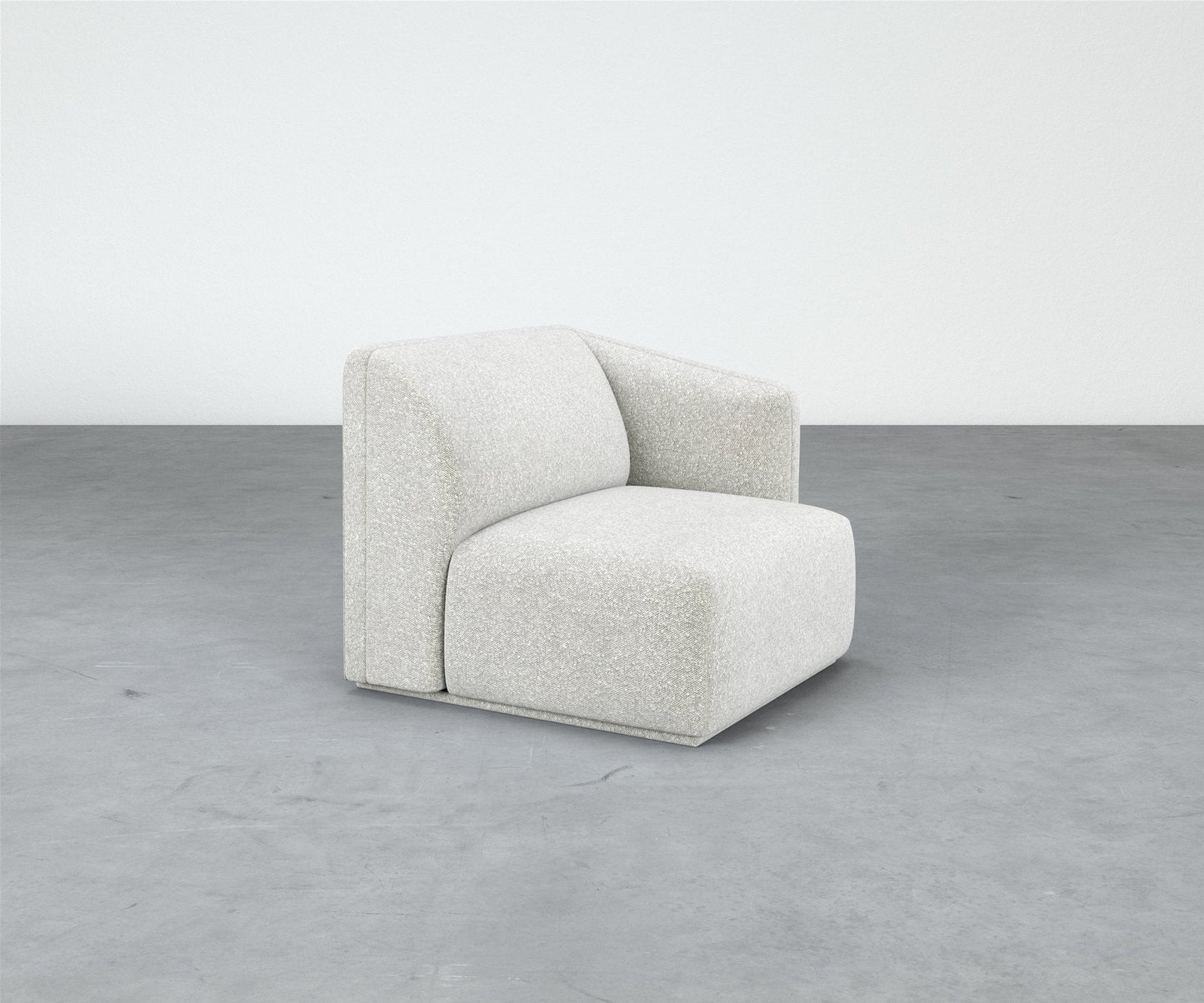 Formal Mallo One-Arm Chair - Modular Component #base_recessed-fabric-wrapped