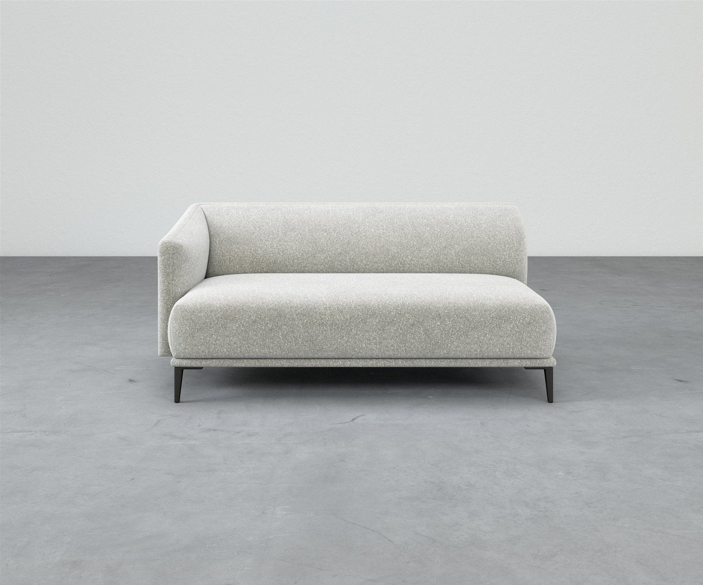 Formal Mallo One-Arm Sofa 69" - Modular Component #base_metal-stiletto-legs