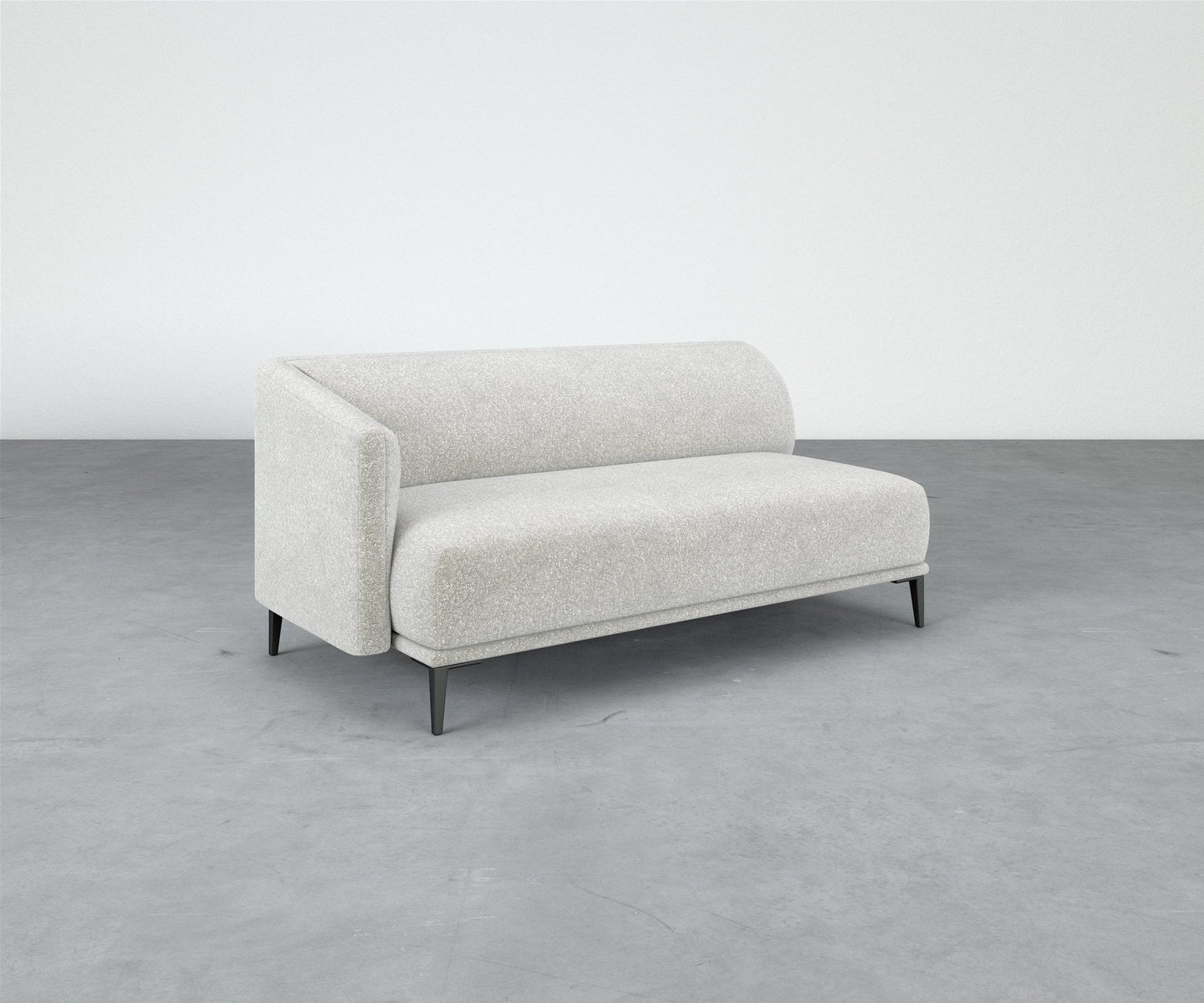 Formal Mallo One-Arm Sofa 69" - Modular Component #base_metal-stiletto-legs