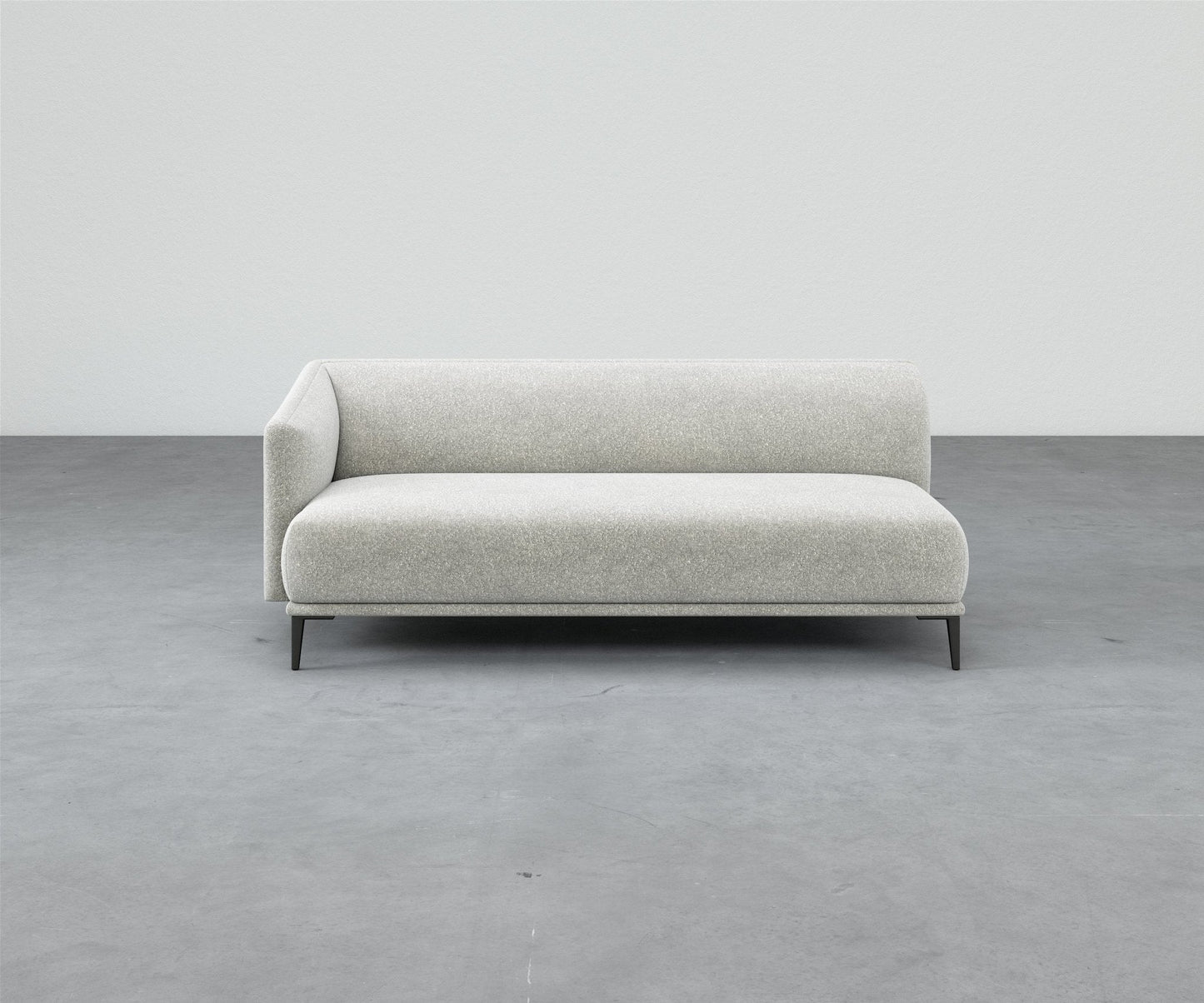 Formal Mallo One-Arm Sofa 80" - Modular Component #base_metal-stiletto-legs