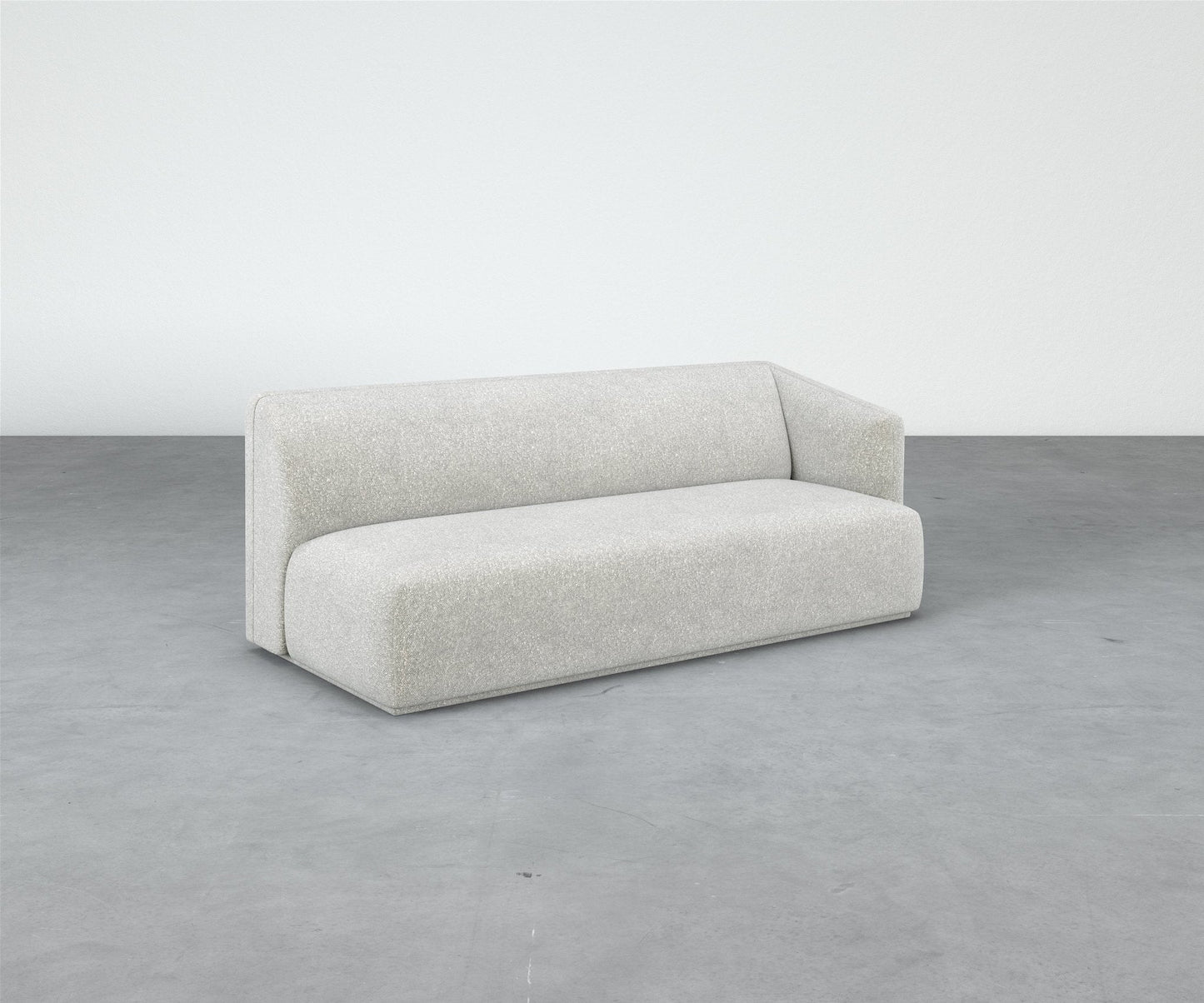 Formal Mallo One-Arm Sofa 80" - Modular Component #base_recessed-fabric-wrapped