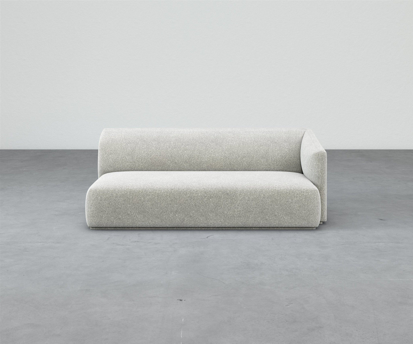 Formal Mallo One-Arm Sofa 80" - Modular Component #base_recessed-fabric-wrapped