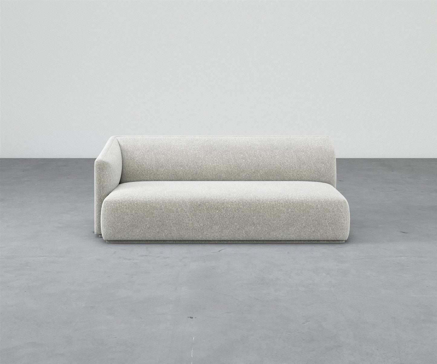 Formal Mallo One-Arm Sofa 80" - Modular Component #base_recessed-fabric-wrapped