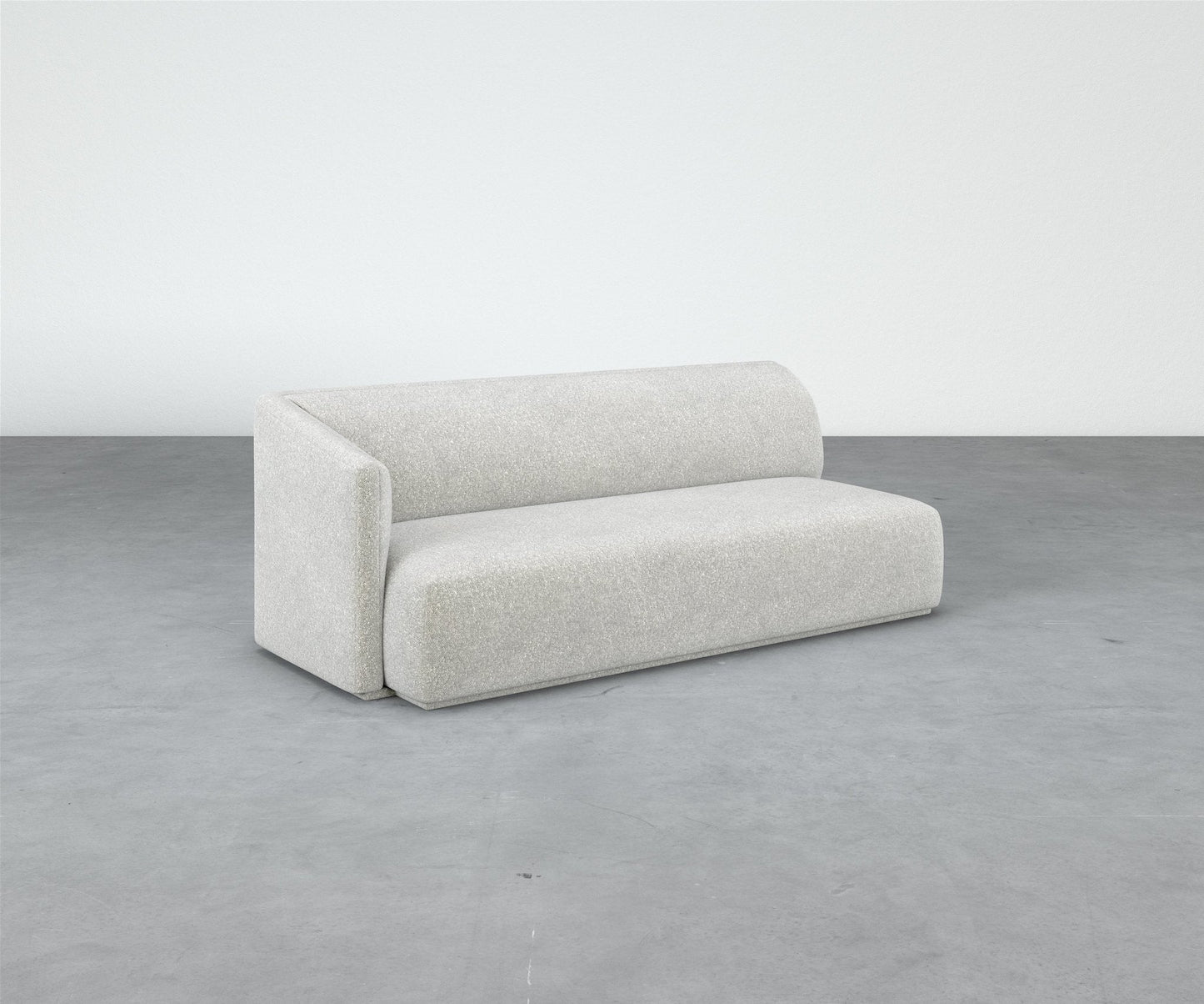 Formal Mallo One-Arm Sofa 80" - Modular Component #base_recessed-fabric-wrapped