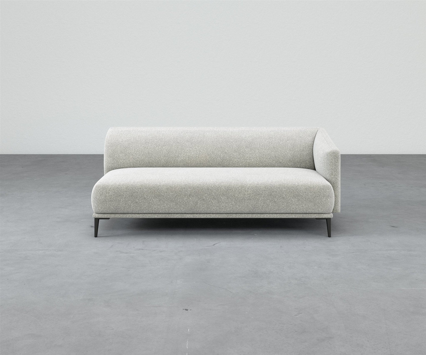 Formal Mallo One-Arm Sofa 80" - Modular Component #base_metal-stiletto-legs