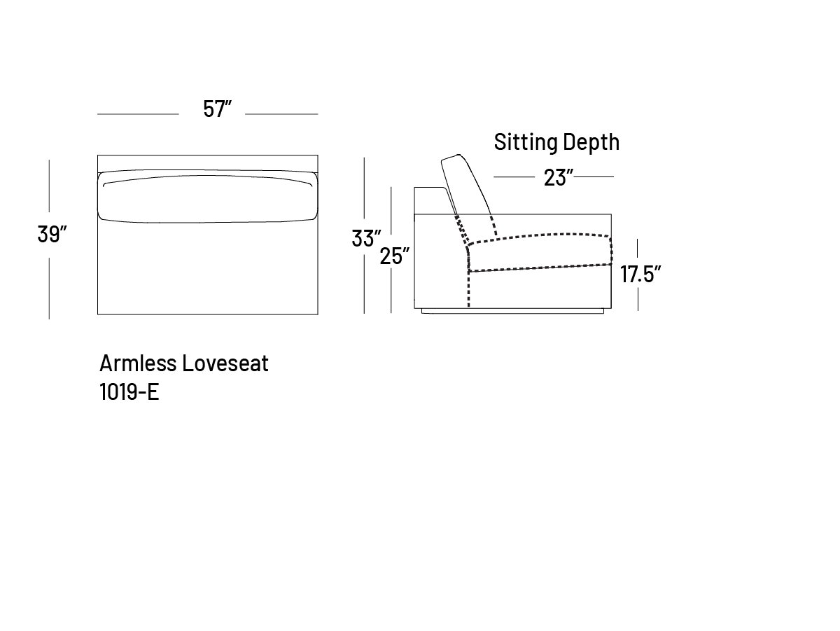 Manyana Armless Loveseat - Modular Component