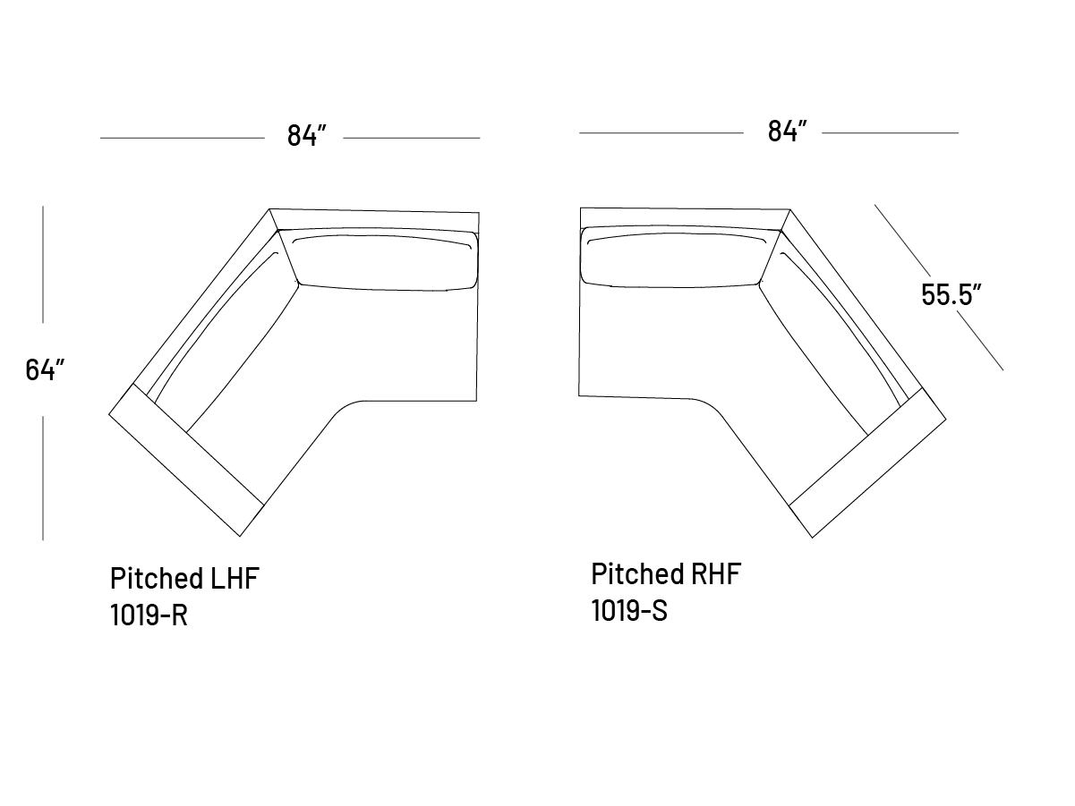 Manyana Pitched One-Arm Sofa - Modular Component