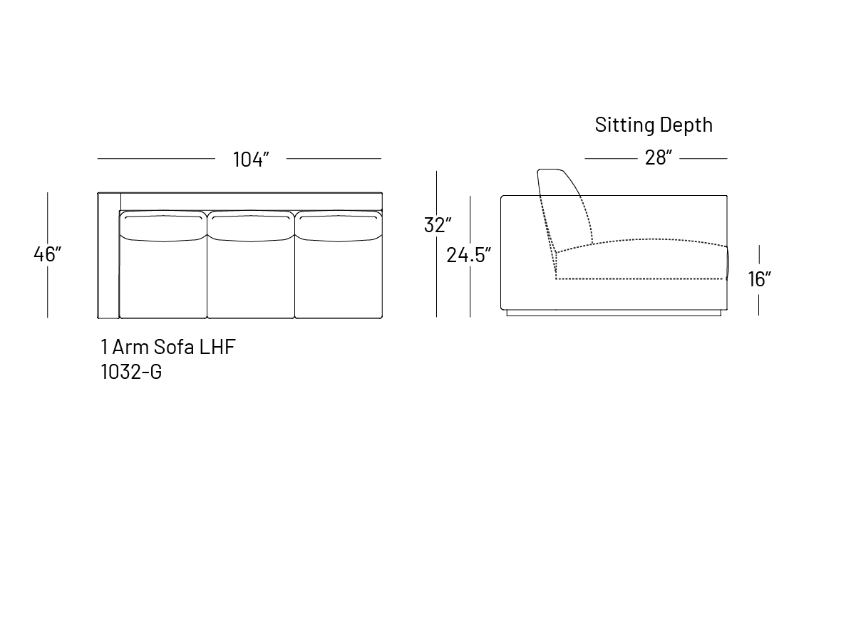 Tuxxy One-Arm Sofa - Modular Component