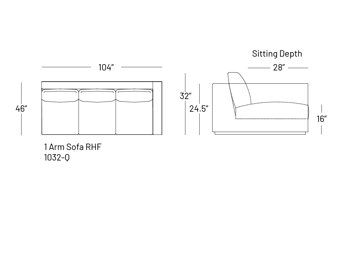 Tuxxy One-Arm Sofa - Modular Component