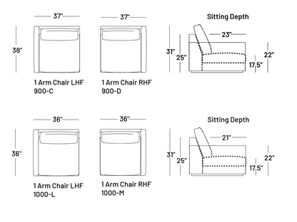 Coasty One-Arm Chair - Modular Component