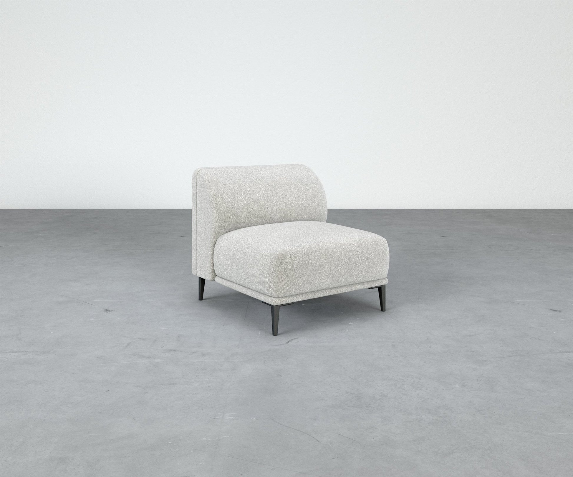 Formal Mallo Armless Chair - Modular Component #base_metal-stiletto-legs