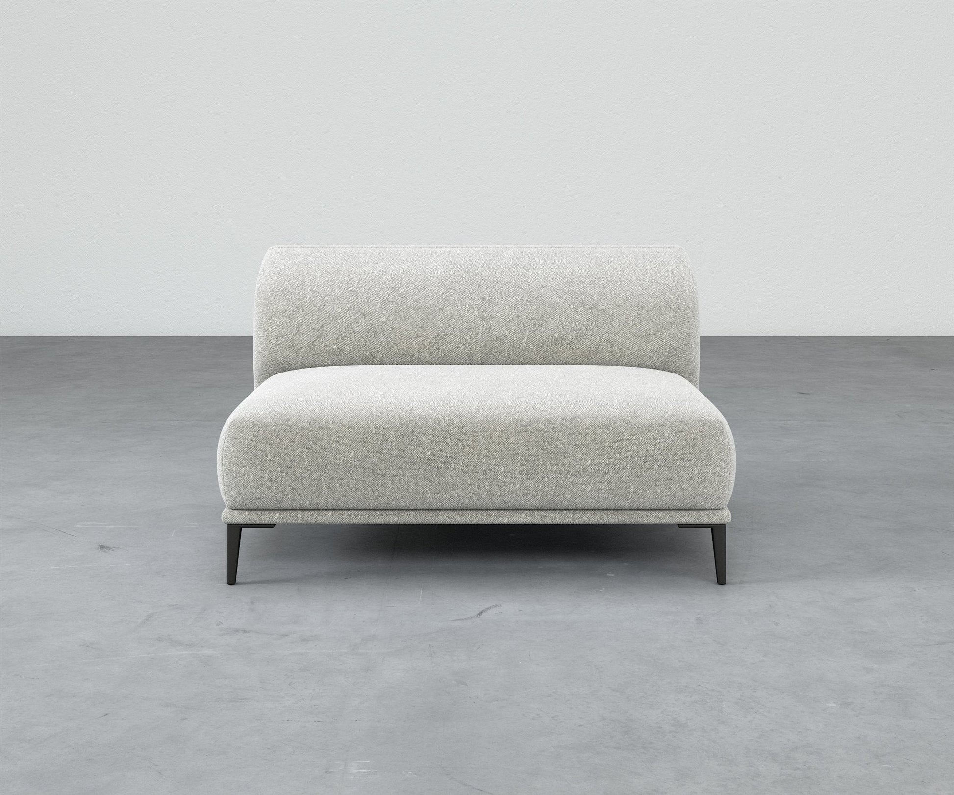 Formal Mallo Armless Loveseat - Modular Component #base_metal-stiletto-legs