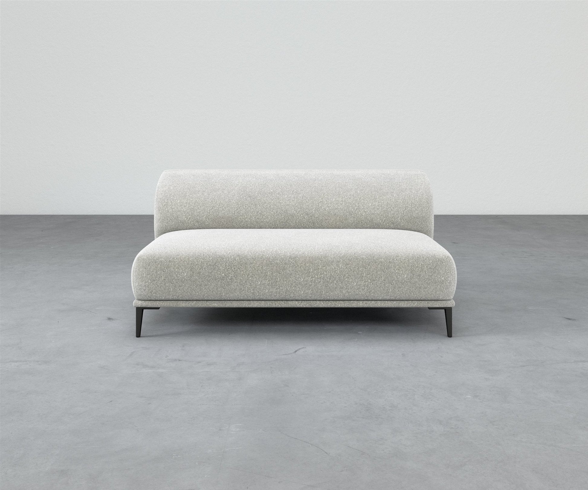 Formal Mallo Armless Sofa 66" - Modular Component #base_metal-stiletto-legs