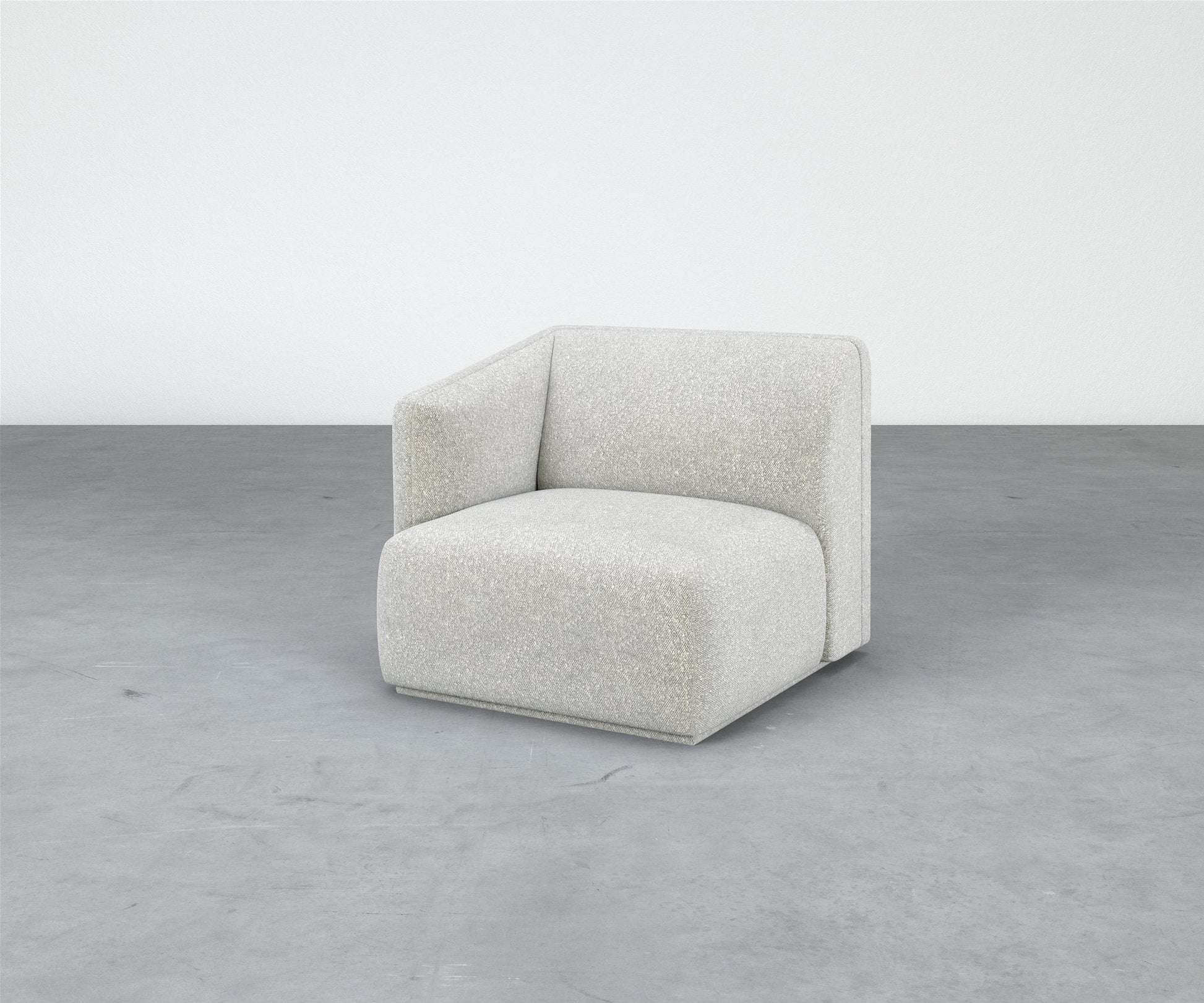 Formal Mallo One-Arm Chair - Modular Component#base_recessed-fabric-wrapped