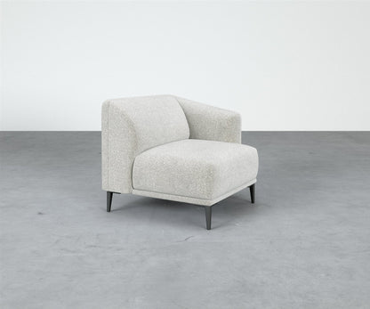 Formal Mallo One-Arm Chair - Modular Component #base_metal-stiletto-legs