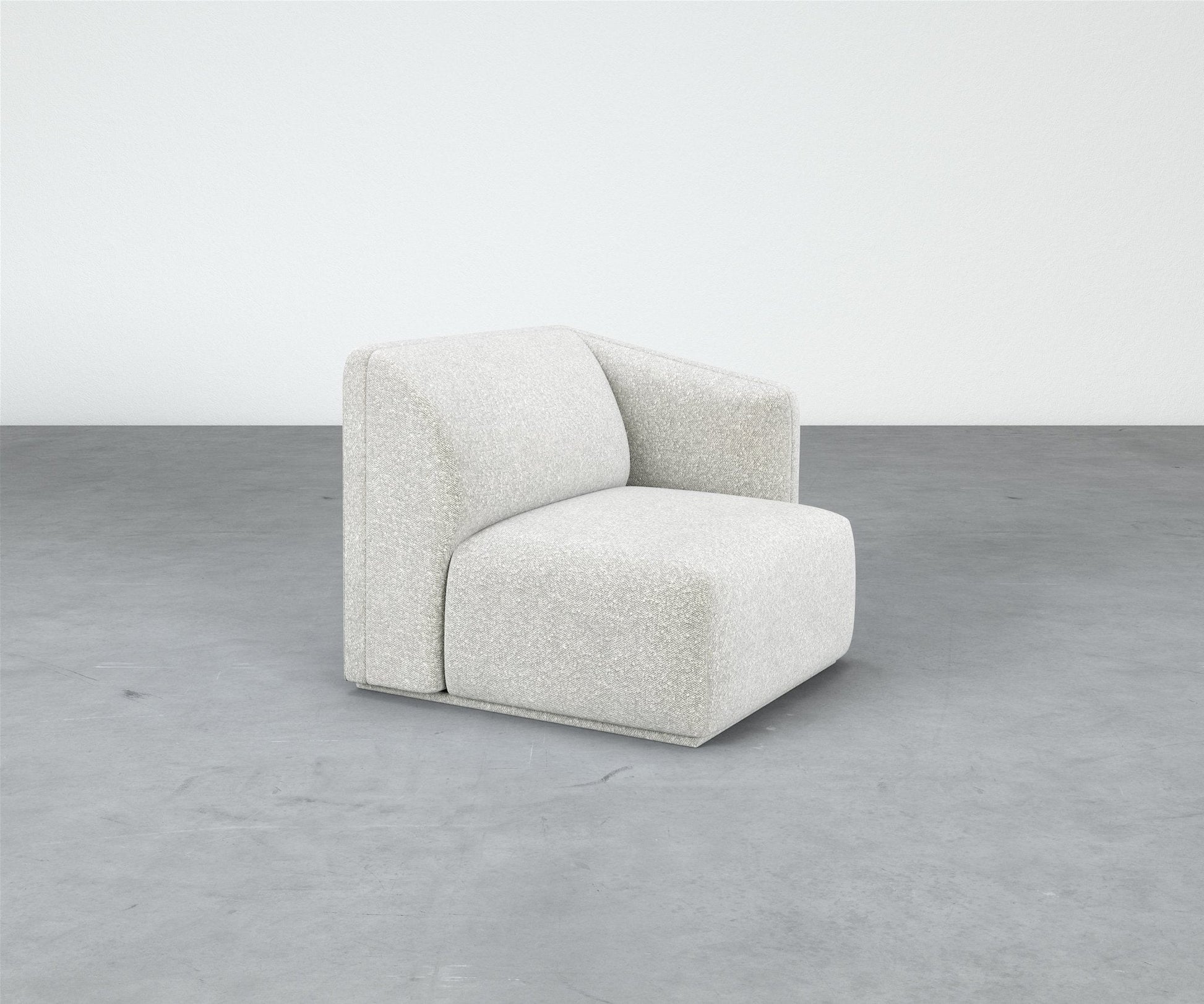 Formal Mallo One-Arm Chair - Modular Component #base_recessed-fabric-wrapped