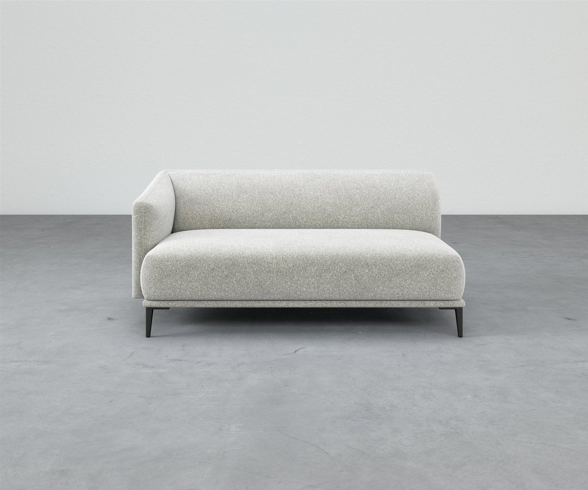 Formal Mallo One-Arm Sofa 69" - Modular Component #base_metal-stiletto-legs