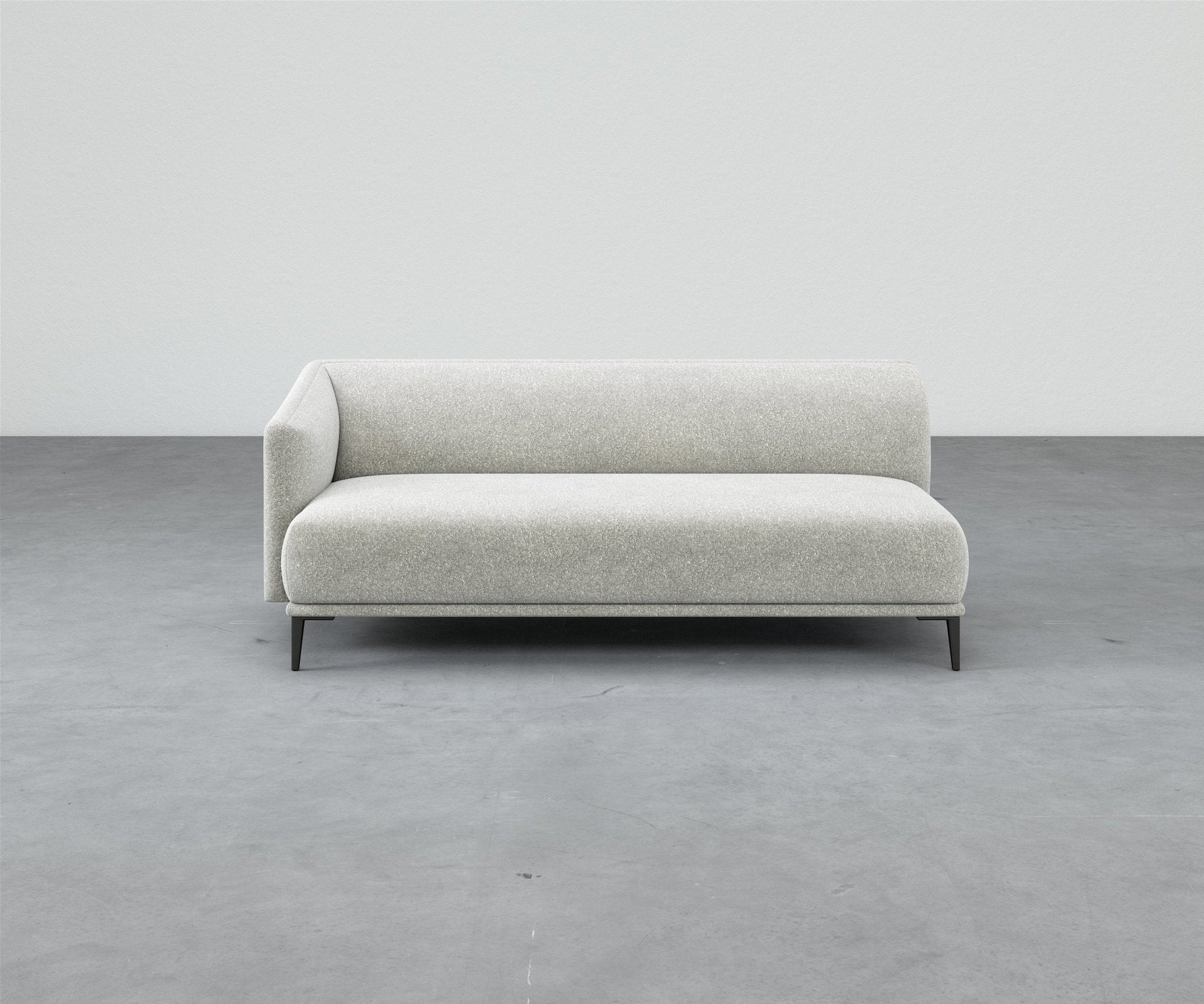 Formal Mallo One-Arm Sofa 80" - Modular Component #base_metal-stiletto-legs