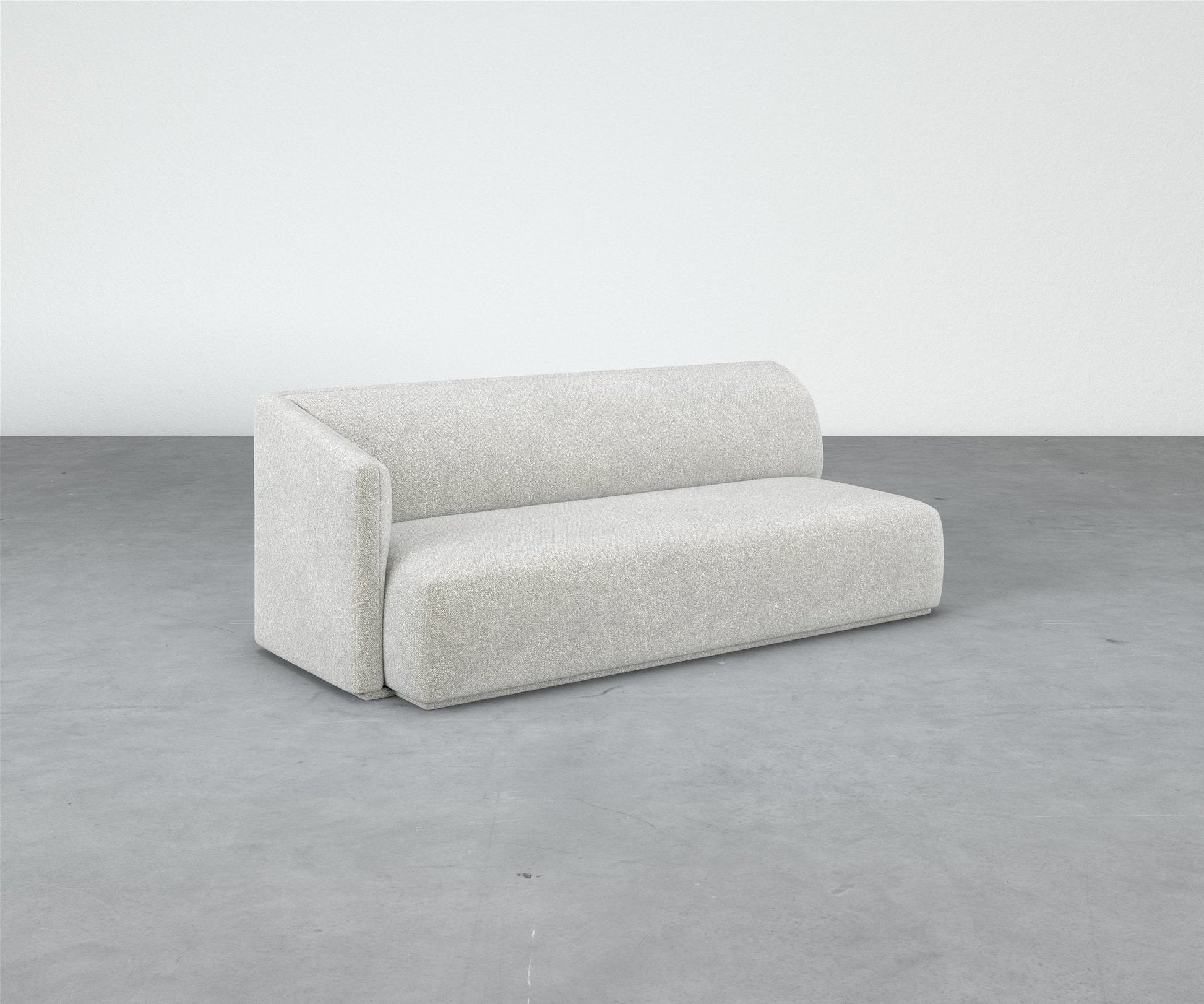 Formal Mallo One-Arm Sofa 80" - Modular Component #base_recessed-fabric-wrapped