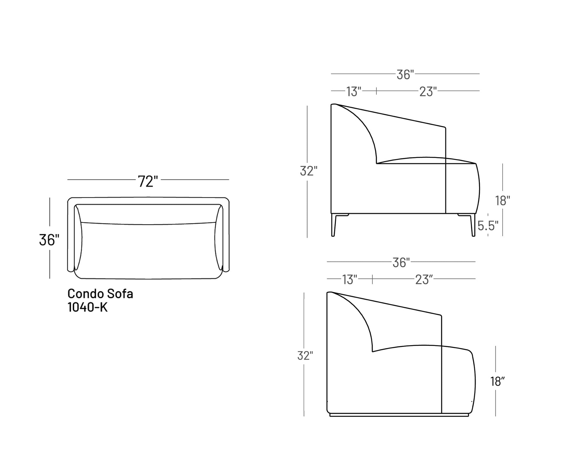 Formal Mallo Sofa 72" - Sofa