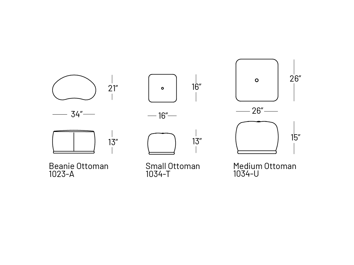 Mallo Ottoman Medium - Ottoman