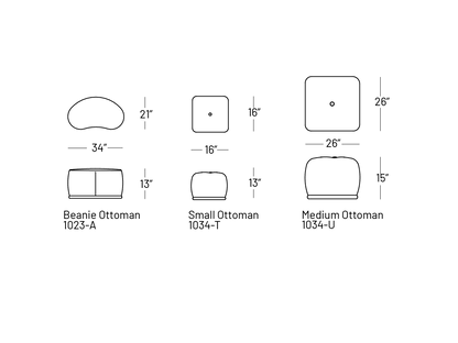 Mallo Ottoman Medium - Ottoman