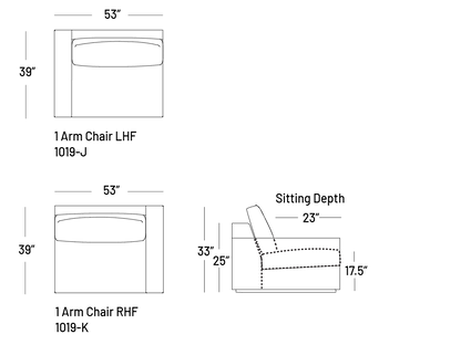 Manyana One-Arm Chair - Modular Component