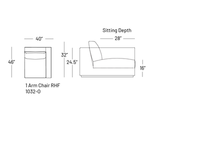Tuxxy One-Arm Chair - Modular Component