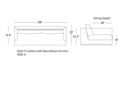 Tuxxy T-Sofa 108" - Sofa